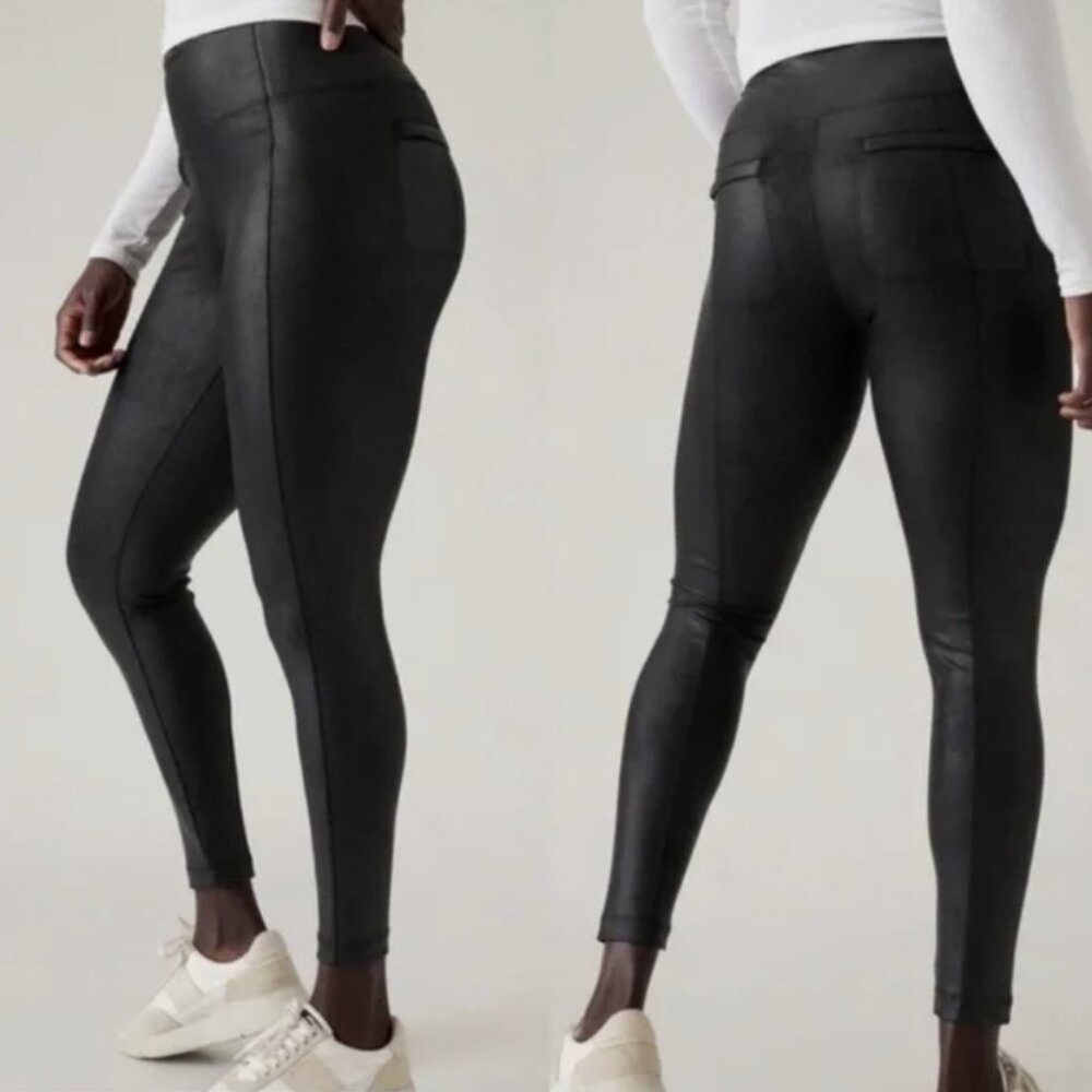 ✰ athleta black gleam delancey moto tight leggings ✰